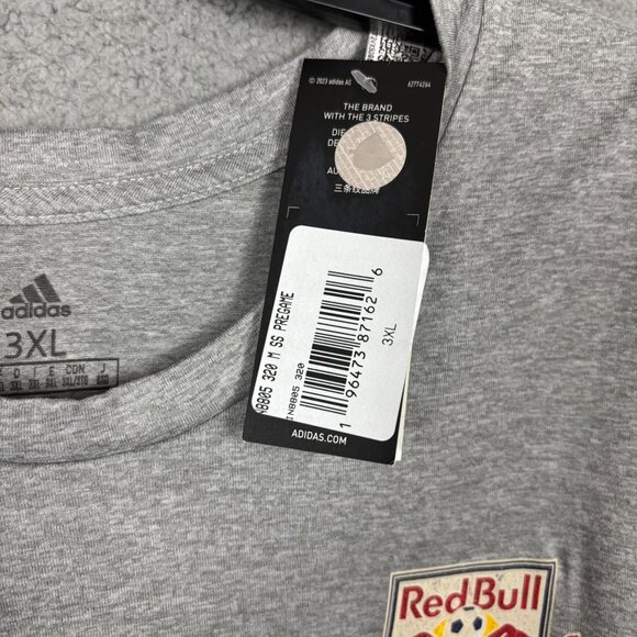Adidas Mens Red Bulls New York Bulls MLS Short Sleeve Shirt Gray 3XL NWT's - Picture 6 of 8